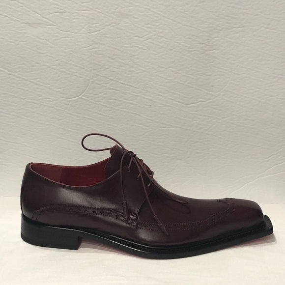 Emilio Franco shoes Italian leather burgundy - Picture 3 of 7